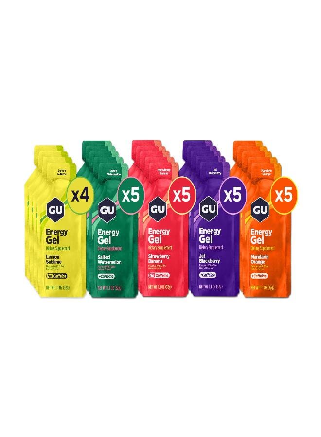GU Energy Original Sports Nutrition Energy Gel, Vegan, Gluten-Free, Kosher, and Dairy-Free On-the-Go Energy for Any Workout, 24-Count, Assorted Fruity Flavors - Image 1